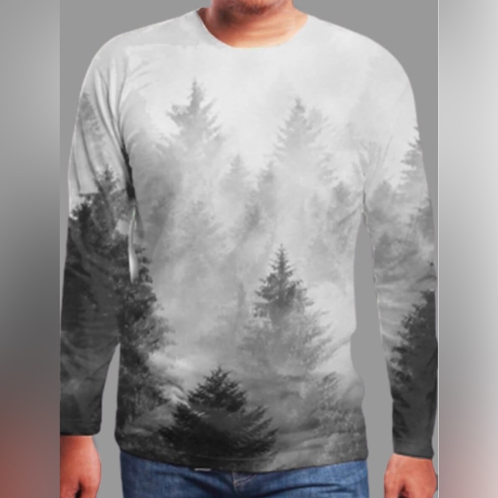 Long sleeve polyester grey shirt